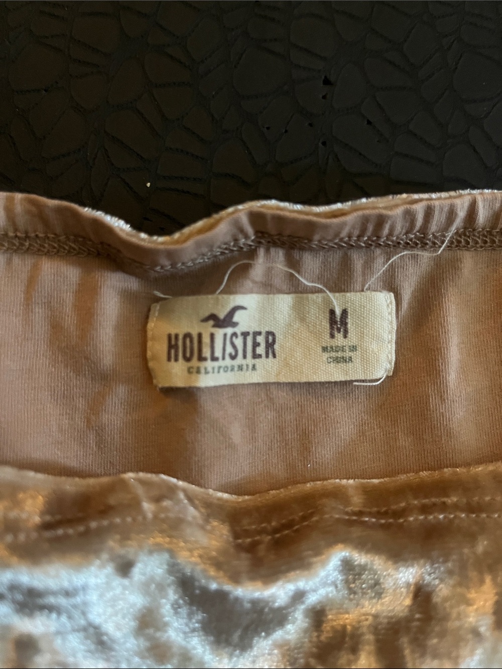 Hollister Crushed Velvet High Neck Camisole in Taupe Shimmer - Picture 3 of 3